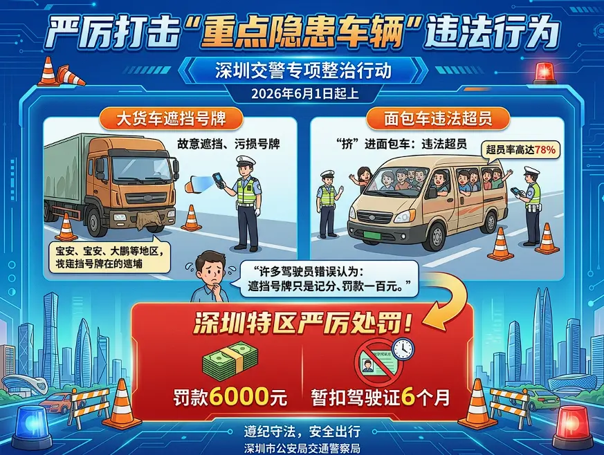 6000元罚款与暂扣驾照半年！深挖深圳交警严查“重点隐患车”背后的高压铁腕与安全账本 第1张