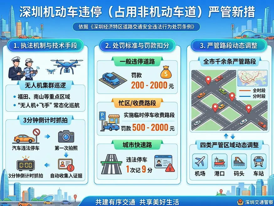 谁在剥夺我们的“慢行权”？深圳严查非机动车道违停背后的城市路权之争